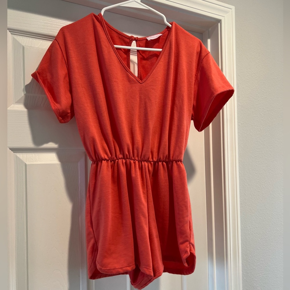 Pink Lily coral romper